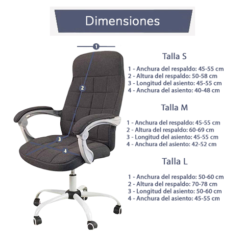 Dimensiones Fundas Para Sillas de Oficina | Fundas Moderna